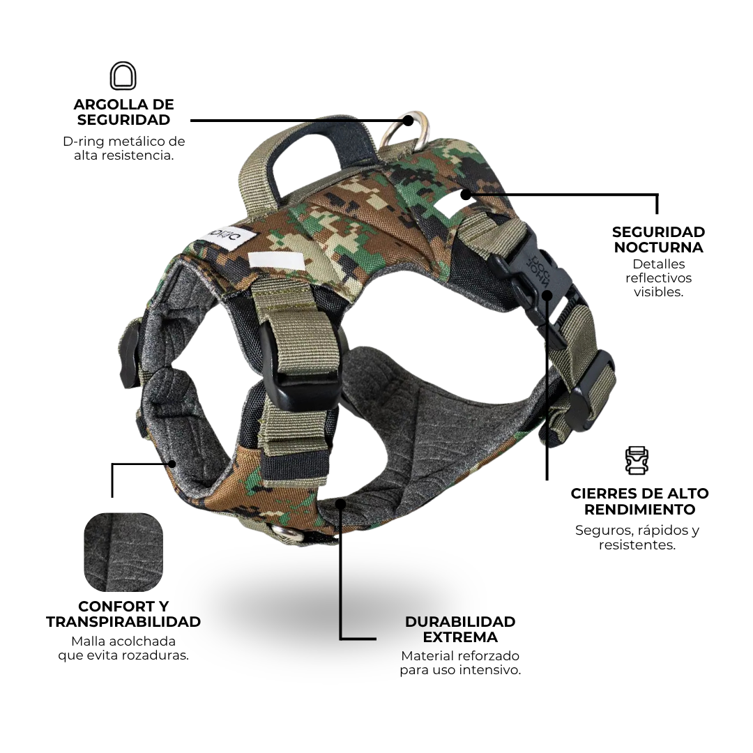 Arnes Elite Johndog color Verde Militar Producto a detalle 