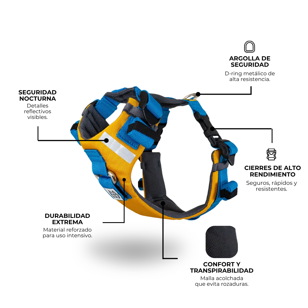 Arnes Active Johndog color Amarillo Azul CIelo Producto a detalle 