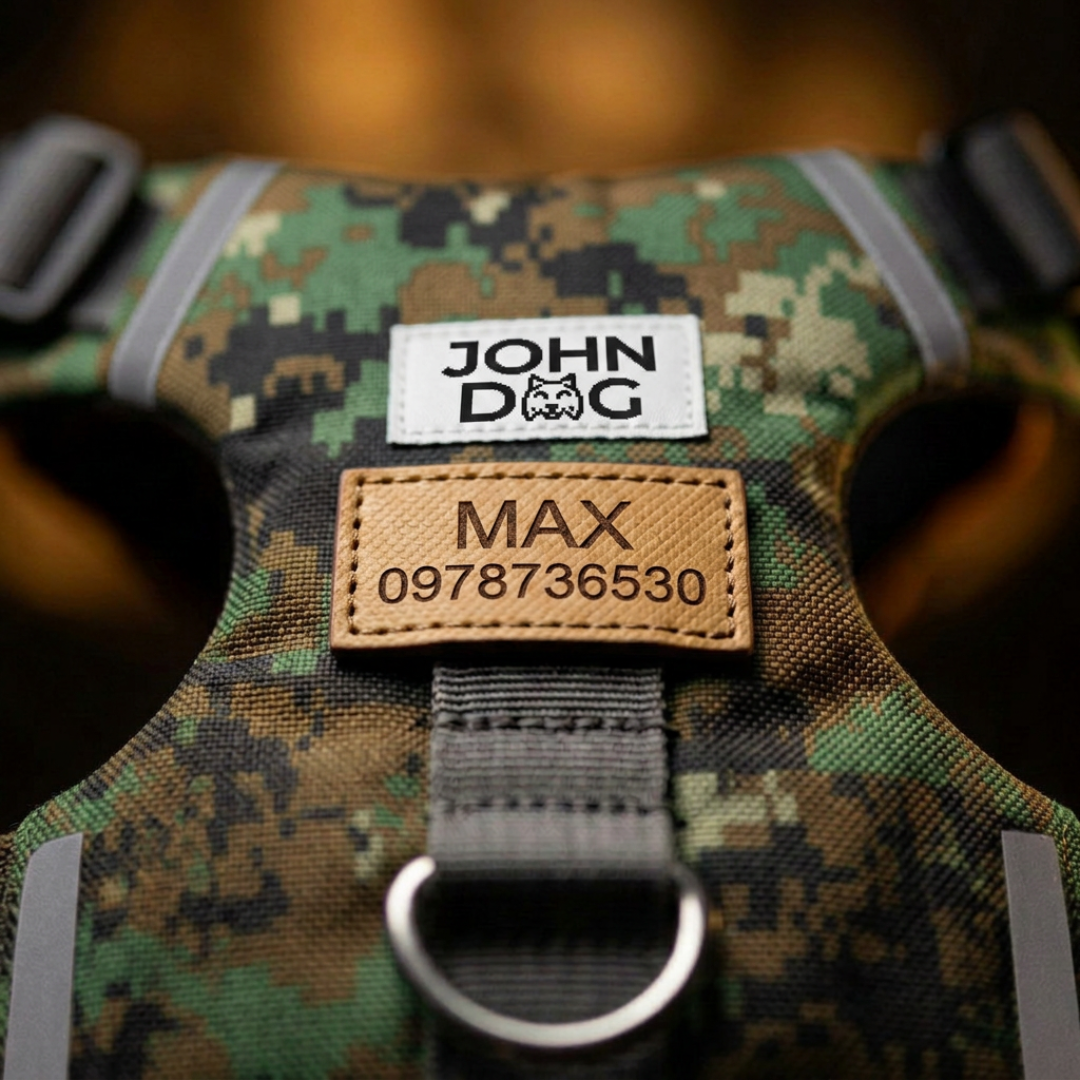 Arnes Elite Johndog color Verde Militar vista frontal Identificacion
