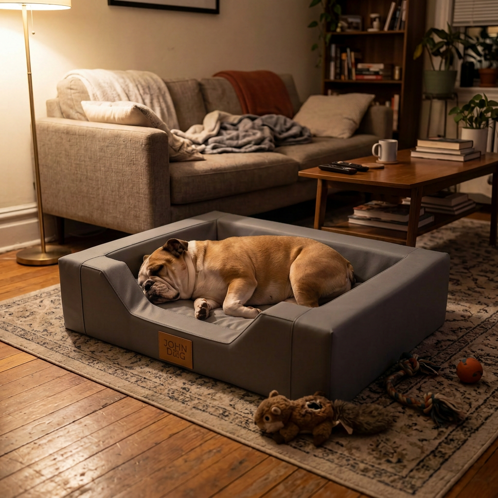 Cama Prestige Johndog color Gris Producto en uso 