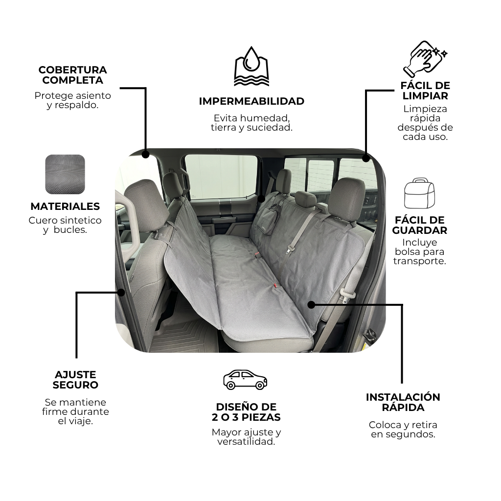 Cobertor Impermeable de auto para perro Johndog color Gris Producto a detalle 