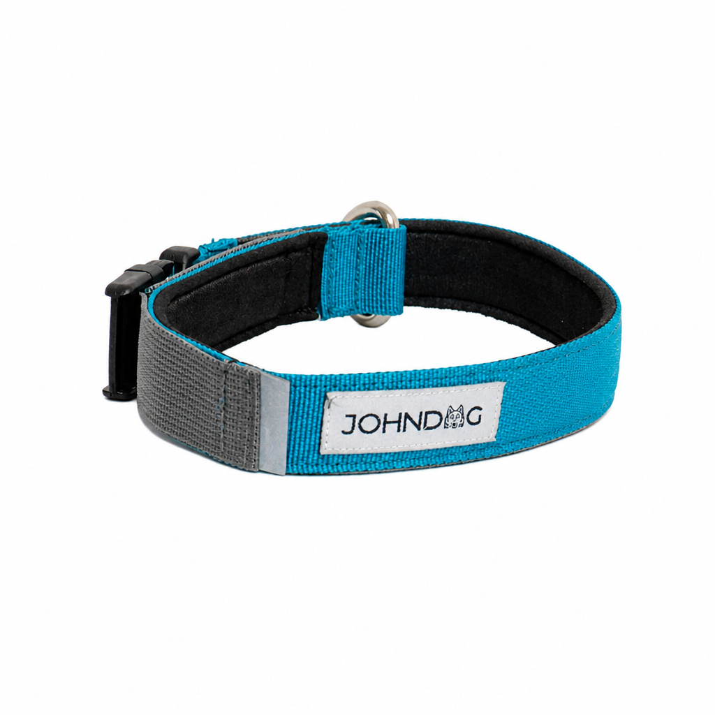 Collar Confort Johndog color Azul Cielo Gris  2,5cm producto principal