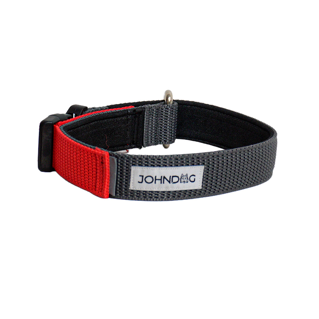 Collar Confort Johndog color Gris Rojo 3cm producto principal
