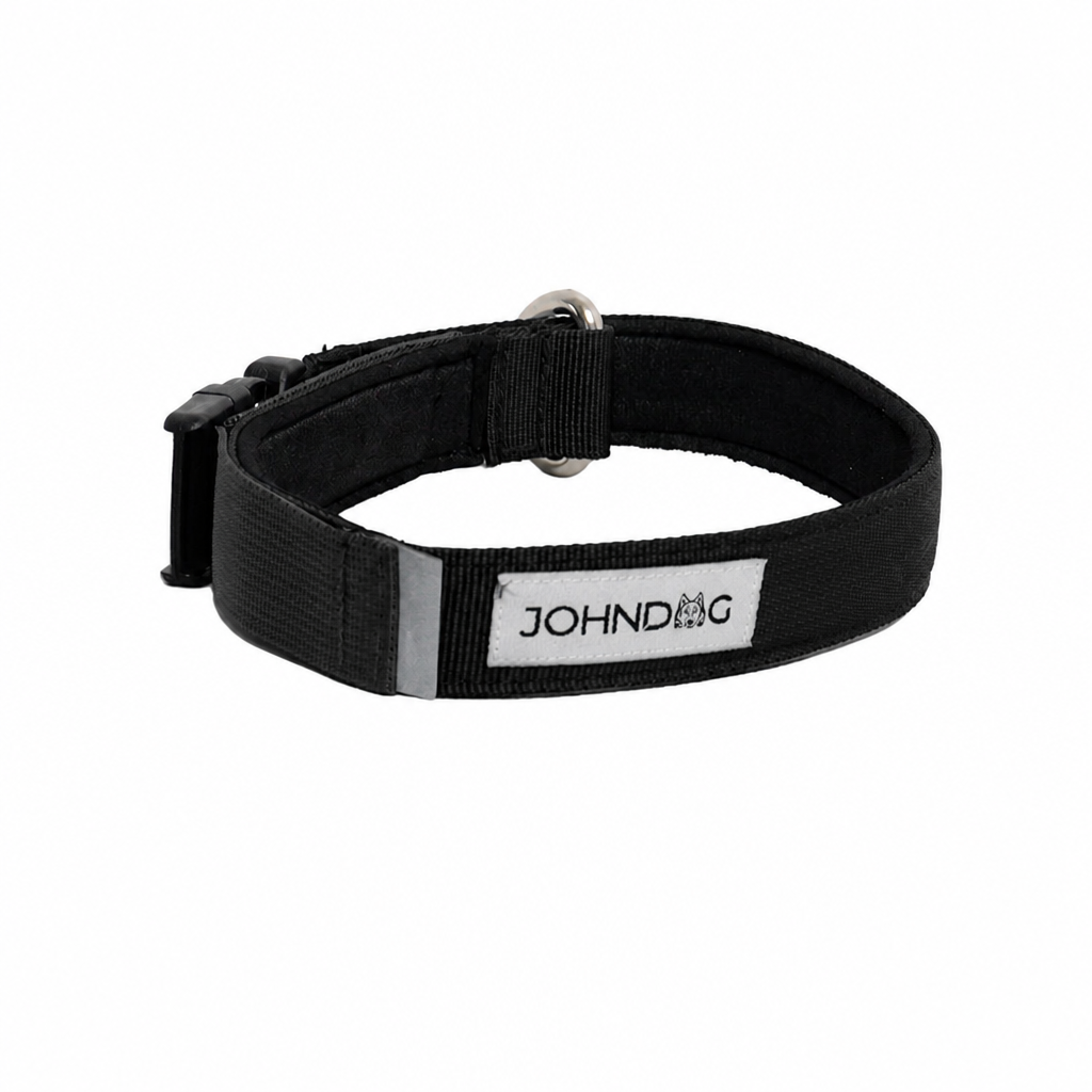 Collar Confort Johndog color Negro Gris  2,5cm producto principal