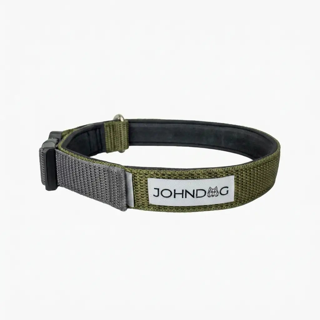 Collar Confort Johndog color Verde Oliva gris producto principal
