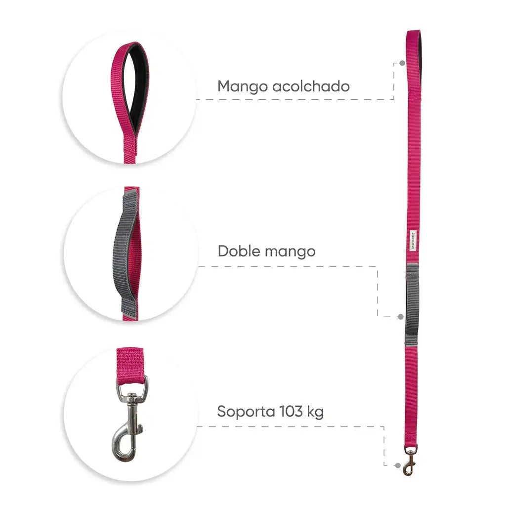 Correa Confort Johndog color Fucsia Gris producto principal