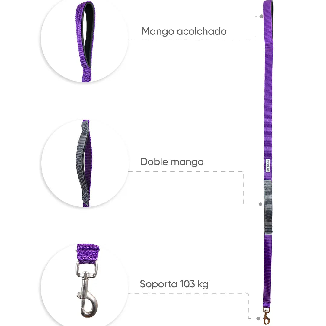 Correa Confort Johndog color Morado Gris producto principal
