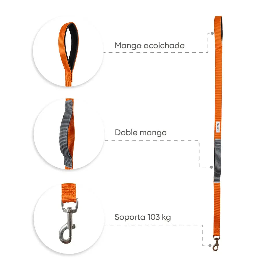 Correa Confort Johndog color Naranja Gris producto principal