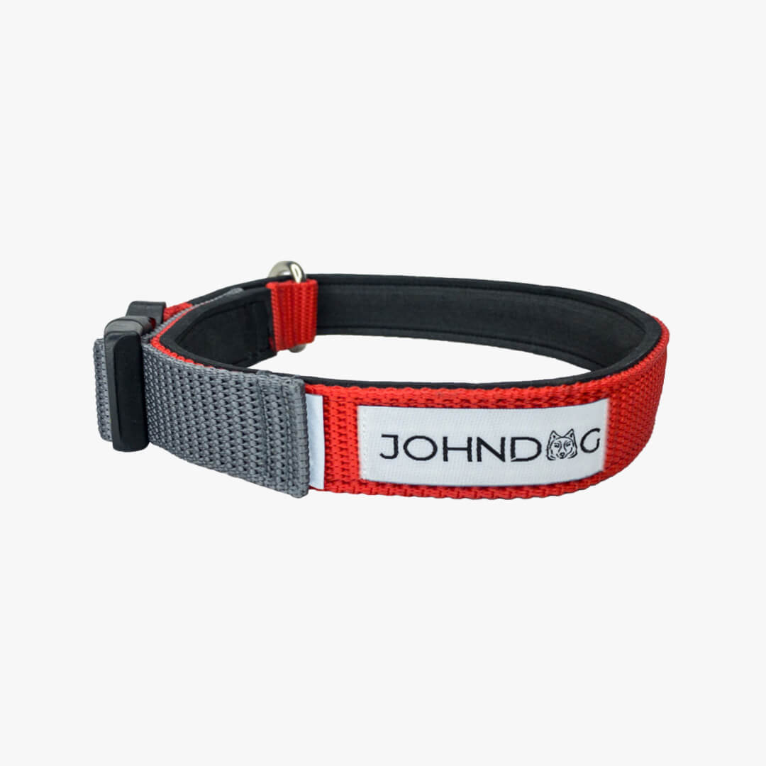 Collar Confort Johndog color Rojo Gris producto principal